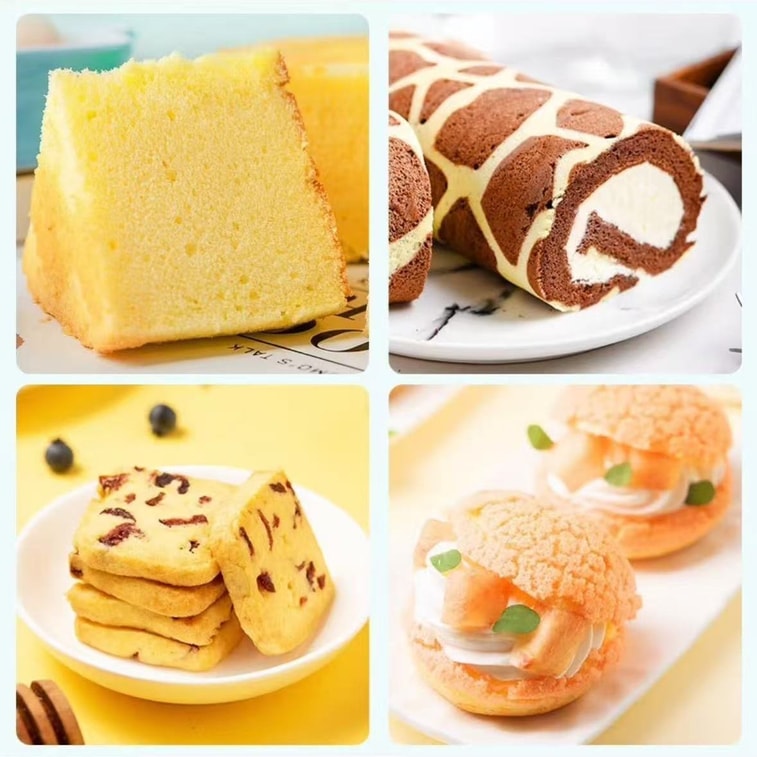 Senzhuang農業製品ケーキプレミックスパウダー（炊飯器および家庭用）、100g×2パック、エアフライヤーベーキング、低グルテン小麦粉、ホイップに適しています 6