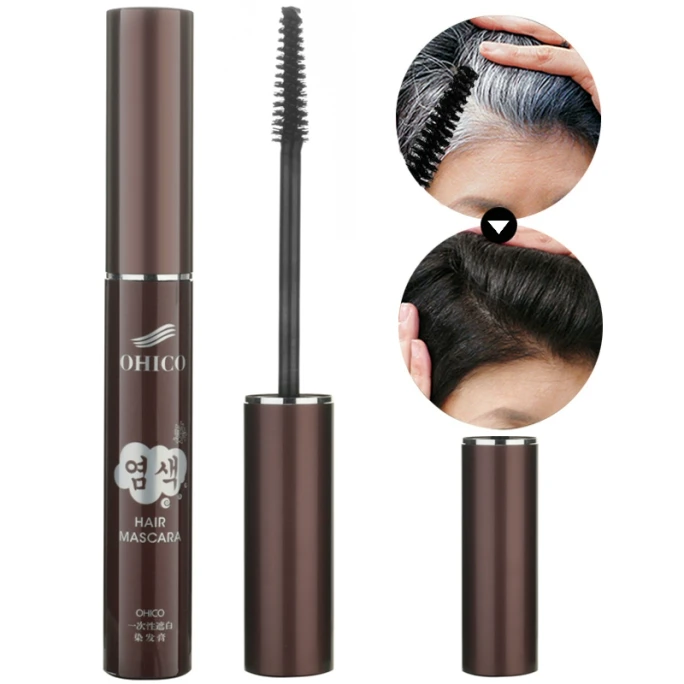  OHICO disposable hair dye pen 1 piece #Black-brown color safe for pregnant women pure plant formula to cover white hai