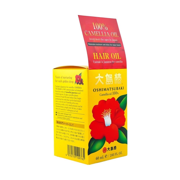 Huile de graines de camélia 100% naturelle OSHIMA TSUBAKI, 2 fl oz pour cheveux 6