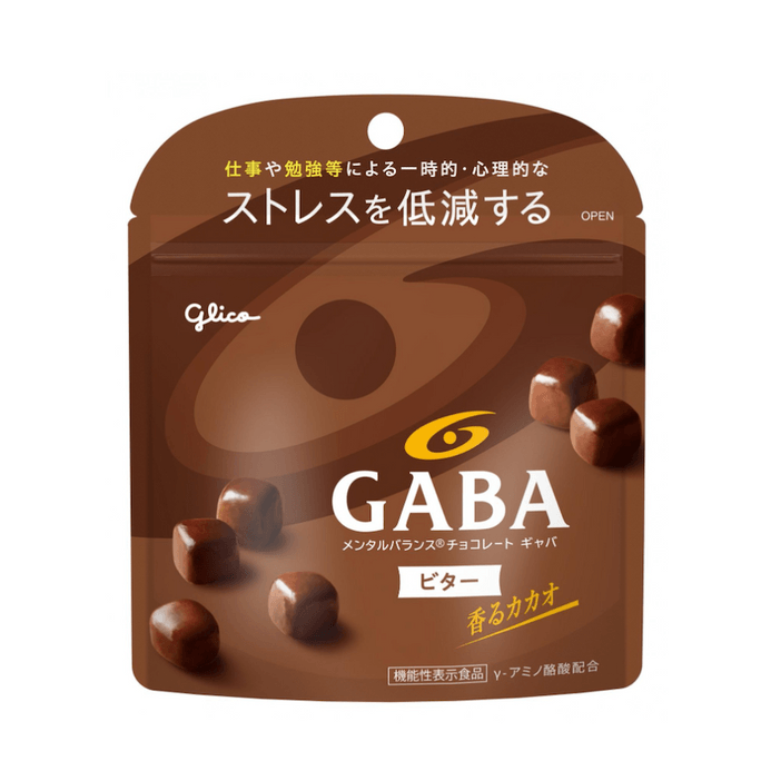 【日本直邮】Glico 格力高 GABA 减轻工作压力 低糖低卡 微苦黑巧克力味 51g