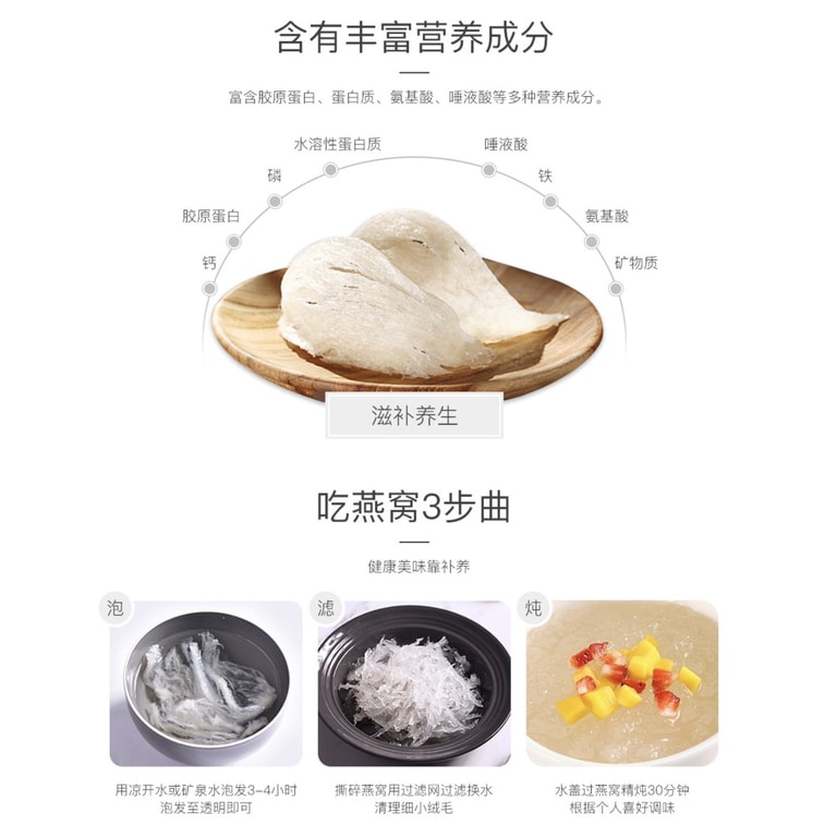 美国 汇丰行 6A印度尼西亚天然燕窝官燕盏 8oz(225克) 11