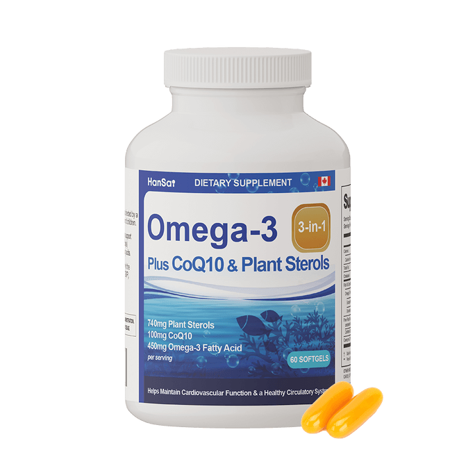【加拿大制造🇨🇦】UMEKEN 【深海鱼油+辅酶Q10+植物固醇】 60粒【优选深海鱼油🐟】【 EPA+DHA双重护心增强心血管活力💓】【搭配辅酶Q10+植物固醇清血脂、护血管✨】