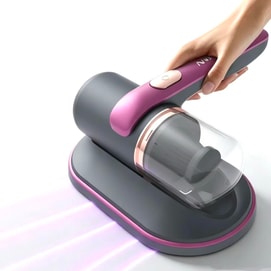 Cordless Handheld Dust Mite Vacuum Purple Lightweight & Portable Sonic Vibration Cleaning Use No-Wash Filter Deodorizing Cleaning Support Ideal For Allergy-Sensitive Baby Pet Homes【Weak Suction】1/box