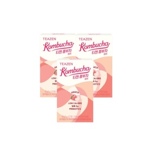 【韩国直邮】 韩国 Teazen 康普茶低卡0糖发酵饮品 桃子味 10条3盒