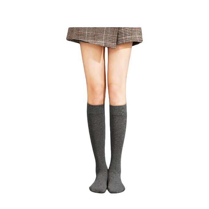 Japanese Medium Long Socks Mid Thick Styles All Seasons Dark Grey Calf Socks