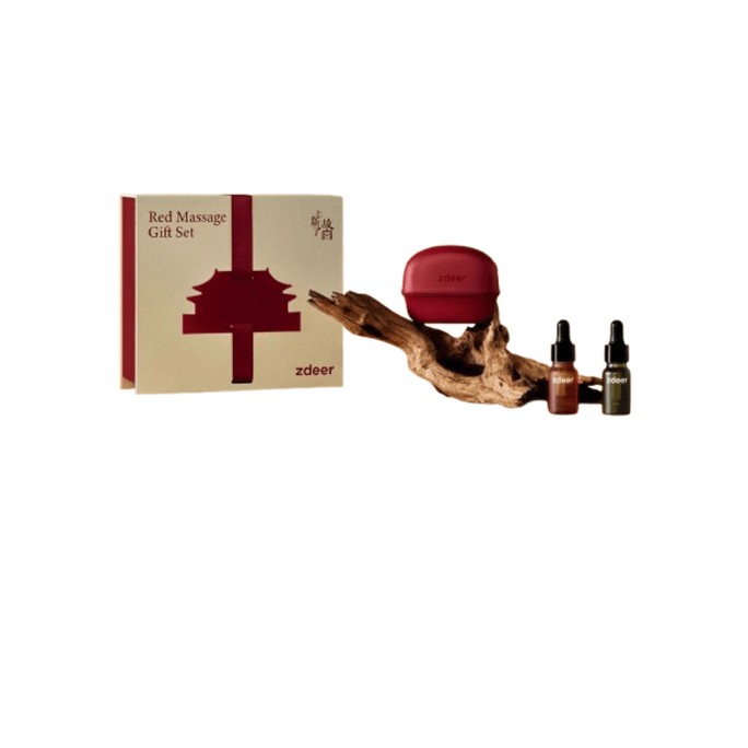 【中国直邮】 左点 砭石刮痧板美容仪 脸部提拉 红光款 1台 联名礼盒装