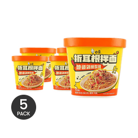 白象 折耳根拌面 方便面杯面 地道剁椒酸辣味 156.5g *5【5份超值装】【两包折耳根巨满足!】【亚米独家】【西南风味】