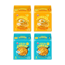 치즈 라면, 체다 & 마스카르포네 맛, 부드럽고 풍미 가득한 한국식 볶음면, 3.88oz*4개입, 총 15.5oz
