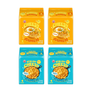 【2 Flavors Value Combo】Cheesy Ramen , Cheddar & Mascarpone Flavor, 15.5 oz*2 &Cheesy Ramen, Cheddar Flavor, 15.7 oz *2