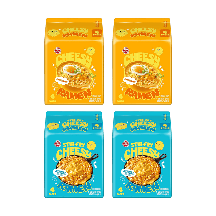 OTTOGI / OTOKI 【2 Flavors Value Combo】Cheesy Ramen, Cheddar
