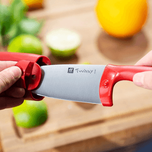 Twinny Children's Chef Knife, Stainless Steel, Red Plastic Handle