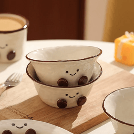 川岛屋 可可豆系列米饭碗 Jellycat风 家用陶瓷吃饭碗 12.7cm