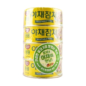 韩国DONGWON东远 蔬菜金枪鱼罐头 135g*4罐 540g【可用于沙拉 拉面 紫菜包饭】
