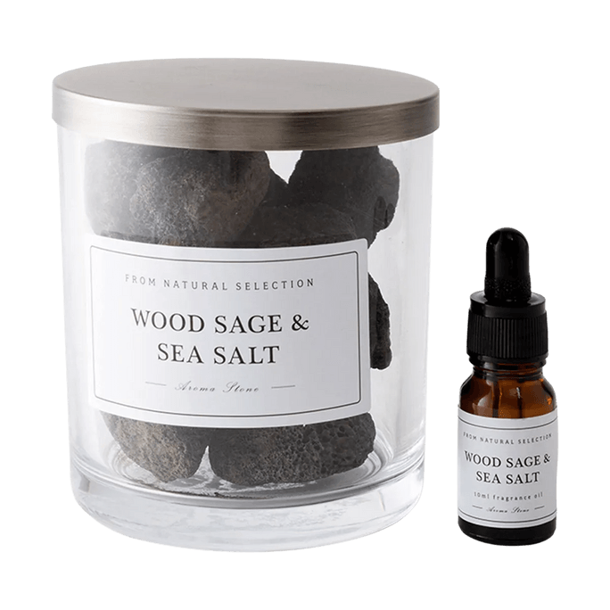 Stone Aroma Diffuser Lore Series, Wood Sage & Sea Salt Scent, Home Decor