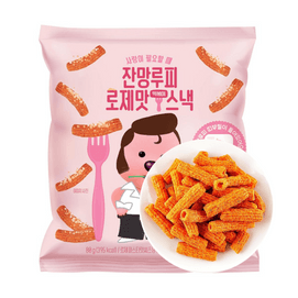 Zangmang Loopy Tteokbokki Shaped Snack with Rose Flavor 2.82 oz【Randomly Included Loopy Stickers】