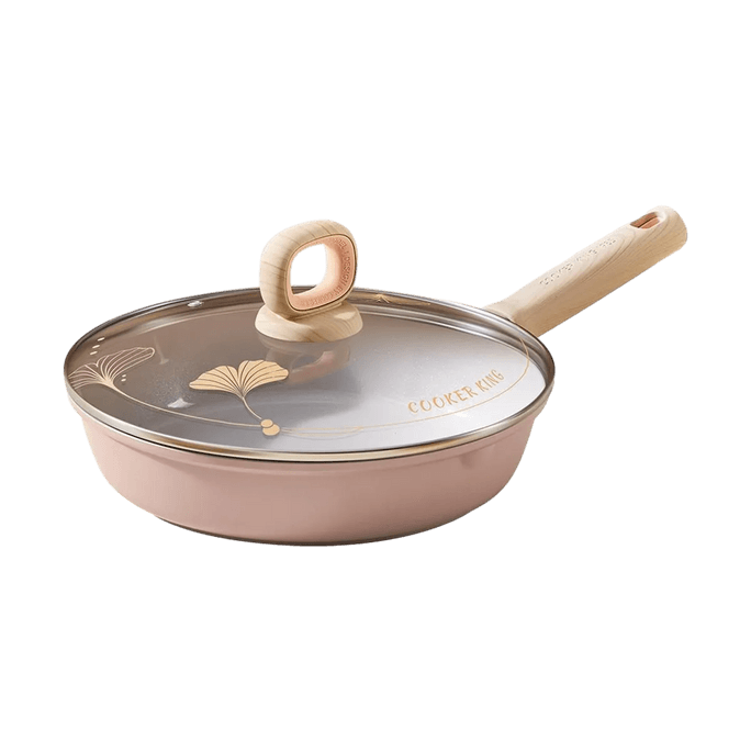 Ceramic Crystal Frying Pan, Oil-Concentrating Non-Stick Pan/Wok, Lid Not Included, 24cm, Suitable for Induction and Gas 