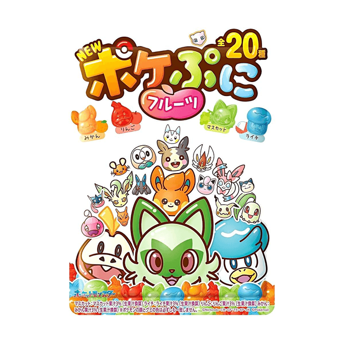 Poke Puni Fruit Gummy【Pokemon Collaboration】【4 Fruit Flavors】