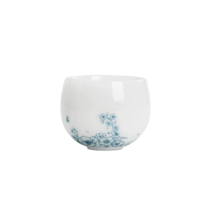 Mr. Nanshan Butterfly Dance Flower Master Cup Thin Tire White Porcelain Personal Cup Single Cup 70 * 55mm