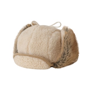 【中国直邮】 HSPM 冬天户外骑行保暖雷锋帽 男女款防寒护耳羊羔绒 加绒加厚飞行帽子 杏色F 1个