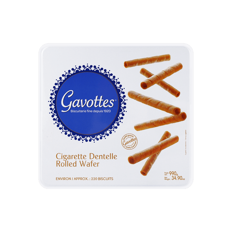 gavottes cigarette dentelle rolled wafer Gift Box visit our collection of French cookies Gavottes Crispy Rolled And Fan
