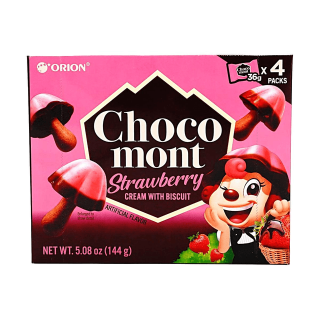 ORION Choco Mont Biscuit Strawberry Cream Flavor, 5.08 oz - Yami.com