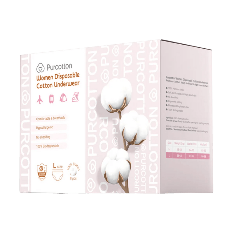 Disposable Cotton Panties Women Size L 8pcs Sterile Individually Wrapped 3