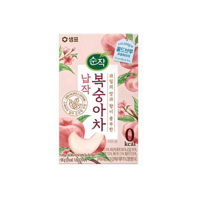 【한국 직배송】 한국 SEMPIO 썬픽 썬픽 SUNJAK 콜드브루 과일 허브차 복숭아맛 1.3oz (36g)