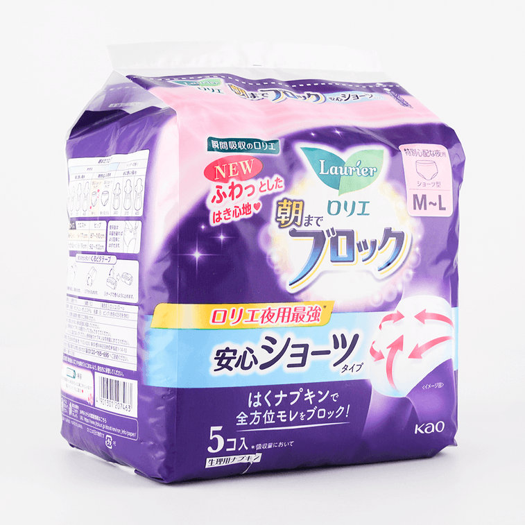 日本KAO花王 LAURIER樂而雅 A超吸收安睡系列 夜用最強全方位保護 安睡褲晚安褲 褲型衛生棉 M~L號 5片入 (包裝隨機發送) 16