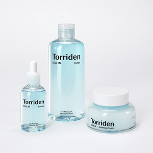 DIVE IN Low-Molecular Hyaluronic Skincare Set, Essence, 1.69 fl oz+Toner 10.14 fl oz+Soothing Cream 3.38 fl oz【Value Pac