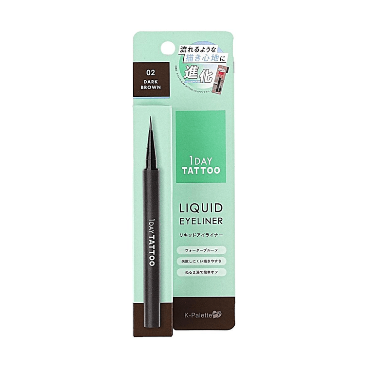 日本K-PALETTE 1DAY TATTOO 極細持久眼線液筆 #02 深棕色 【0.1mm極細筆尖 防水防汗 自然深眼妝】 4