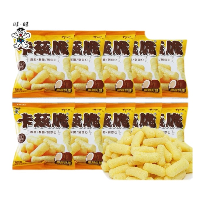 Wangzizi Kazzy Crispy Coconut Milk Flavored Sweet Rice Sticks Children's Puffed Snack 13g*10 Pack