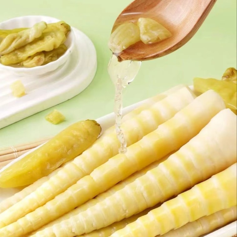 [Store Anniversary Promotion] Fresh Tender Bamboo Tips, Crispy Bamboo Shoots with Mountain Pepper, Pickled Chili Flavor 40g*5 Bags 3