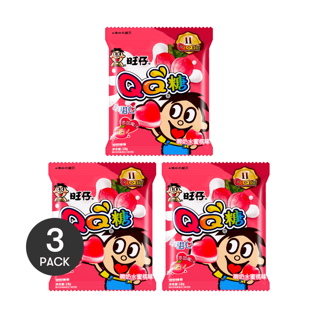 【Value Pack】QQ Yogurt Peach Fruit Gummies, 0.63oz*3
