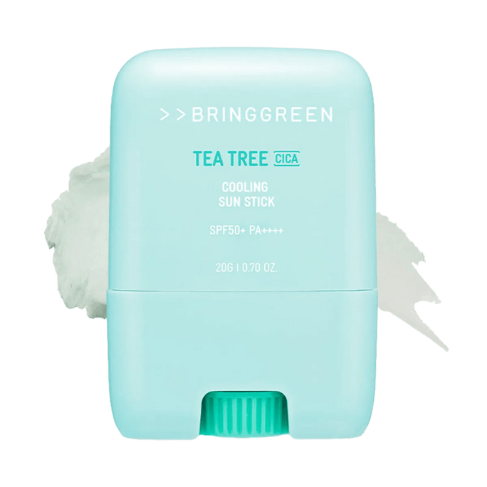 韩国BRING GREEN芭兰歌林 茶树积雪草清凉防晒棒 SPF50+ PA++++ 20g 降温舒缓镇静 修护全身可用 敏感肌痘痘肌专研 