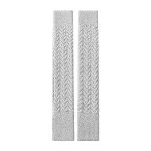 Leg Warmers Light Gray 1 Pair Cable Extended Stirrup Yoga Socks Women Over-knee Long Socks Knee Protection Warm Slouch Socks