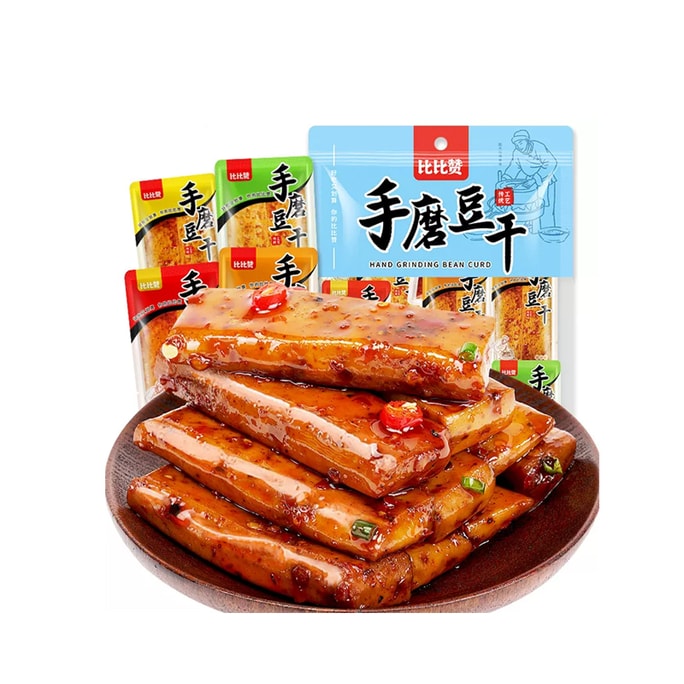 Hand ground dried beans snacks Dried bean curd Spicy strip A packet Snack food instant Mix flavors 250g