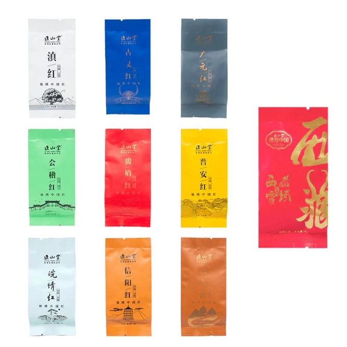 정산탕 러푸산차 [시음 컬렉션 C] 10 준메이 홍차 시음 세트 (전홍/티베트 설국 홍차 등 포함) 37g