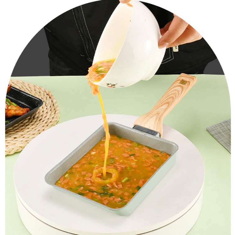 Egg Pancake Flat-bottom Small Frying Pan 【cast Iron】 Non-stick Pan Square Frying Egg Pan Pancake Maker 20*15*3cm 9