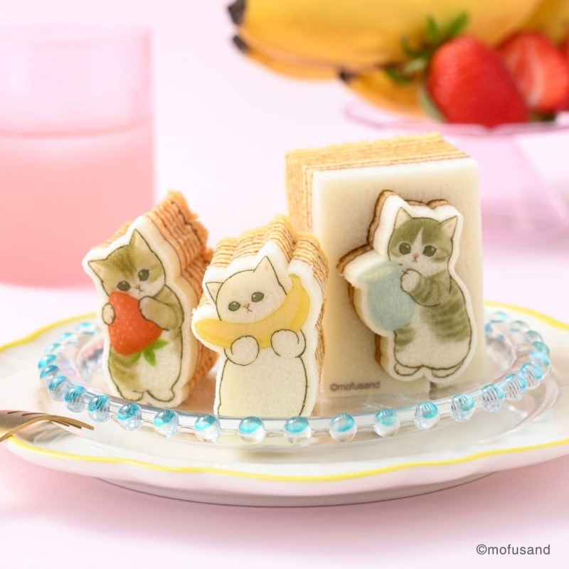 【日本直邮】 日本 KATANUKIYA mofusand联名 小猫立体年轮蛋糕 3种口味组合装 1盒