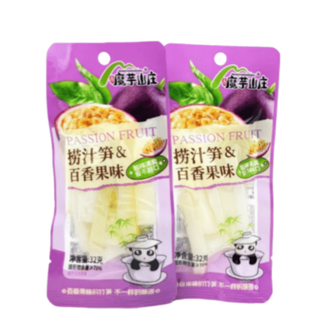 Passion Fruit Juice Bamboo Shoot Sour and Spicy Refreshing Appetizer Snack 32g * 4 packs