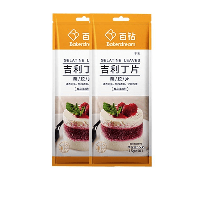 百钻 安琪吉利丁片烘焙自制甜品布丁果冻慕斯蛋糕烘焙原料50g*2袋
