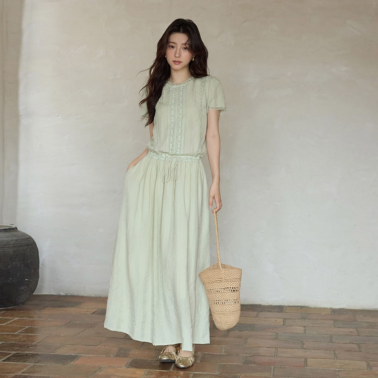 flax linen dress White 100% French Midi - Triple Extra Large even at the beach. Key Keeper full set: linen