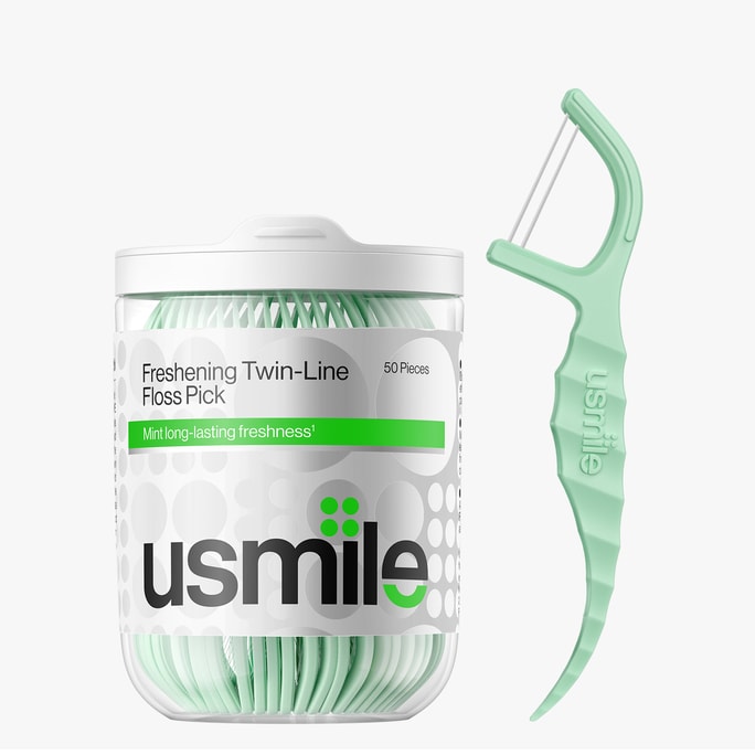 【アメリカからの直送】スマイルプラス USMILE ホームミント ポータブルフレッシュデンタルフロス 50本×2箱