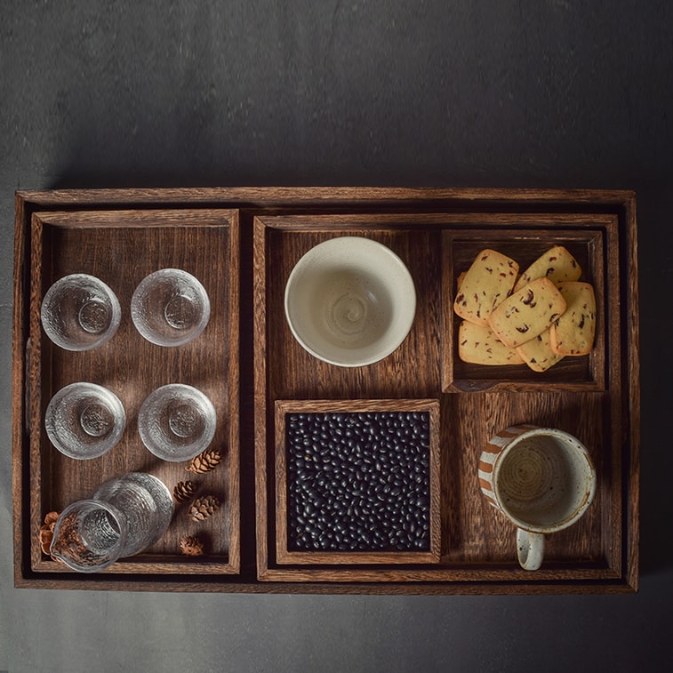 Paulownia Tea Tray Set【hand-made Japanese style】 7