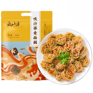 【中国直邮】 云山半 吸汁荞麦面藕干货面筋沾串网红面藕凉皮麻辣烫火锅凉拌食材350g*1袋