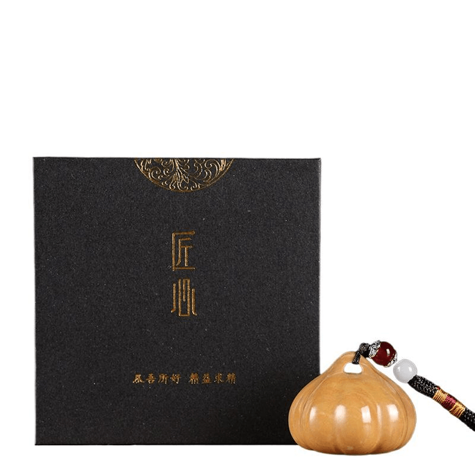 [중국 직송] 남성용 장인 정신 핸드헬드 조각 - 그립에 마늘 - 노란색 수산석, 4.5*3.8cm