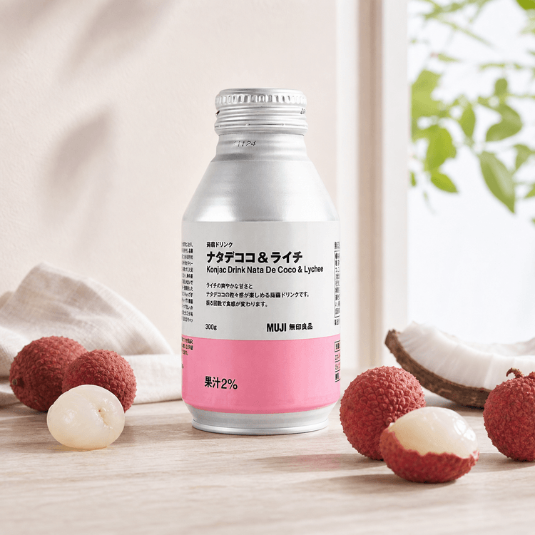 MUJI Konjac Drink Nata De Coco Lychee Flavor, 10.58 oz - Yami.com