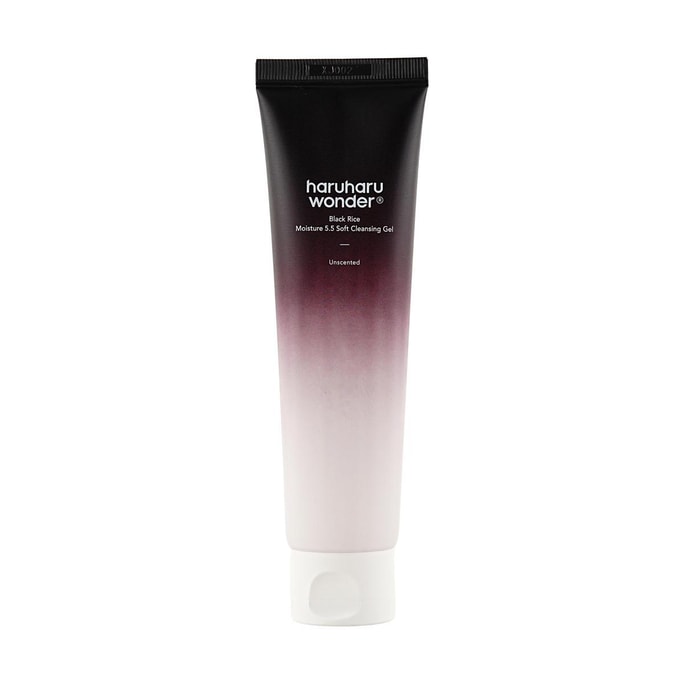 Black Rice Moisture 5.5 Soft Cleansing Gel, 3.38 fl.oz. - Unscented, Morning Cleanser, Soap-free, Light-acidic, Soothing
