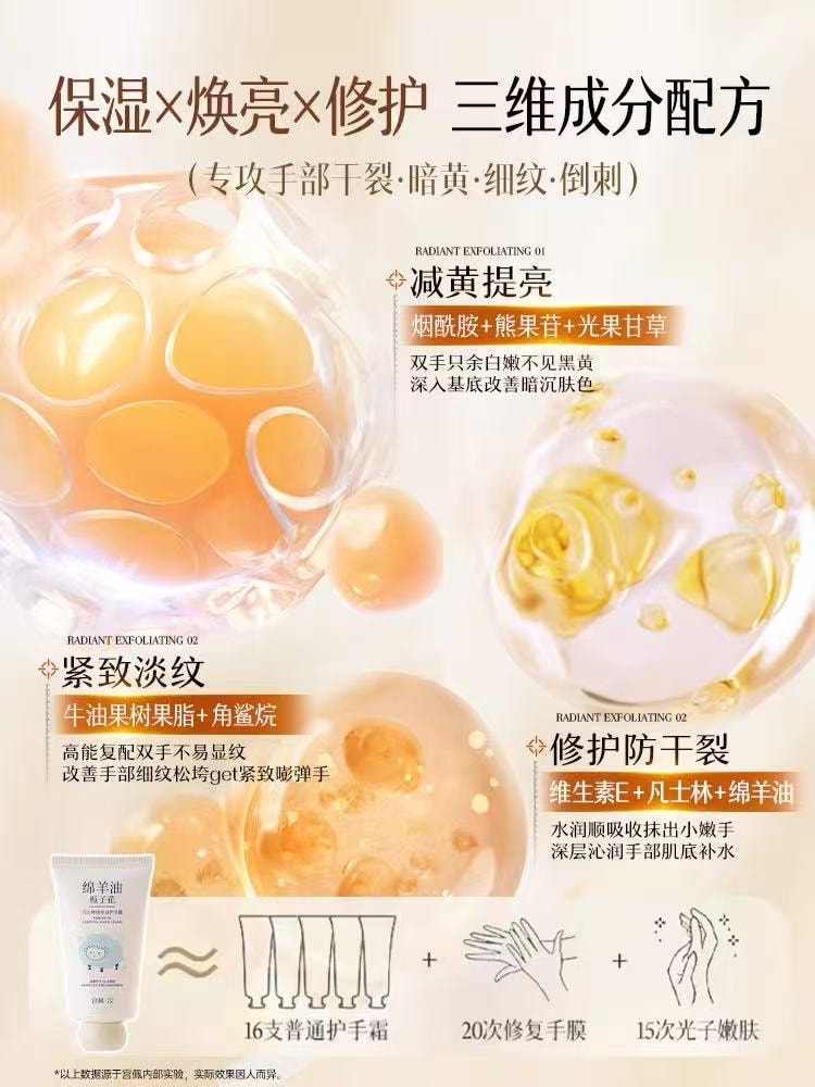 甄选好物 赵露思同款绵羊护手霜补水保湿防裂滋润嫩白80g/瓶