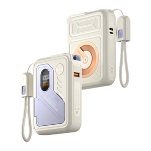 【중국 직배송】 HSPM 5-in-1 다기능 3C 인증 무선 마그네틱 보조 배터리 화이트 퍼플 20000mah 1개